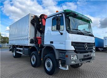 Mercedes-Benz Actros 4141 6x6 Curtain side + crane + tail lift -