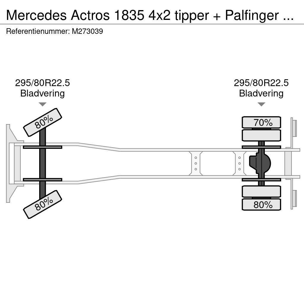 Mercedes-Benz Actros 1835 4x2 tipper + Palfinger PK12000 Sora- ja kippiautot