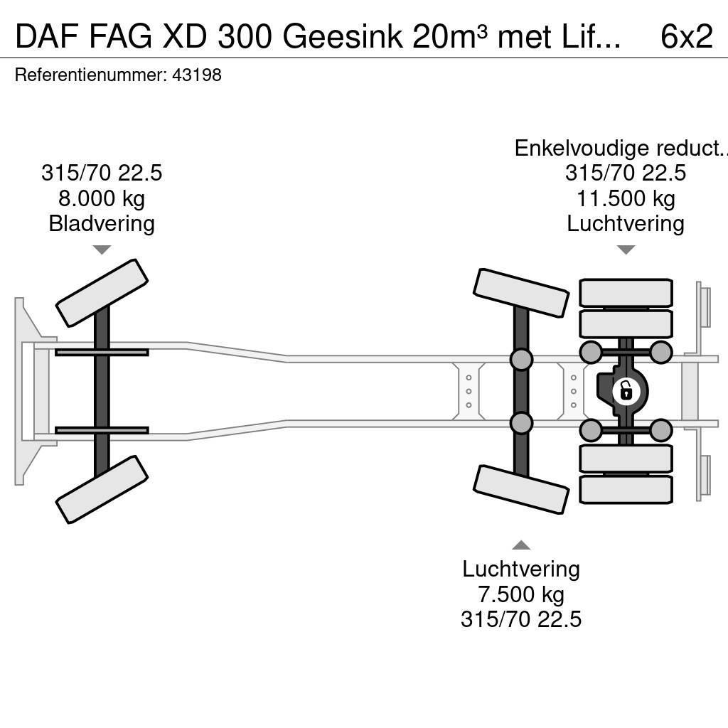 DAF FAG XD 300 Geesink 20m³ met Liftmate Instaplift Jäteautot