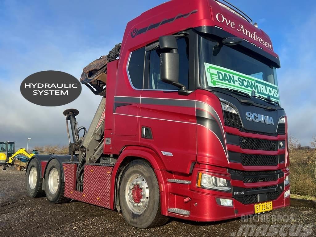 Scania R650 6x4 m. aftagelig kran Tractor Units