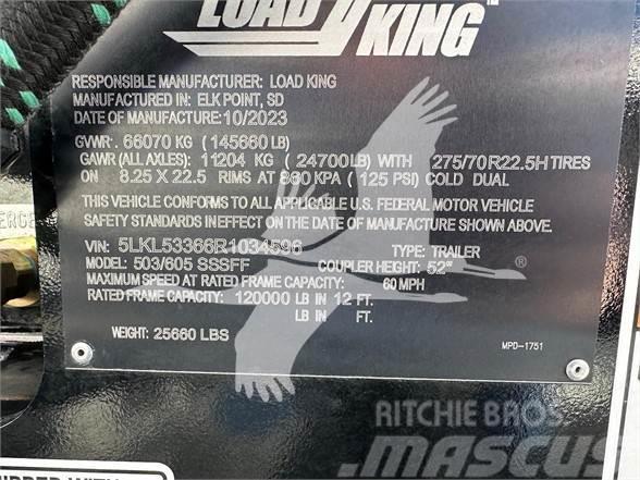 Load King 60 TON LOWBOY, 9' WIDE, PONY MOTOR, 2 KING PIN SET Low loader-semi-trailers