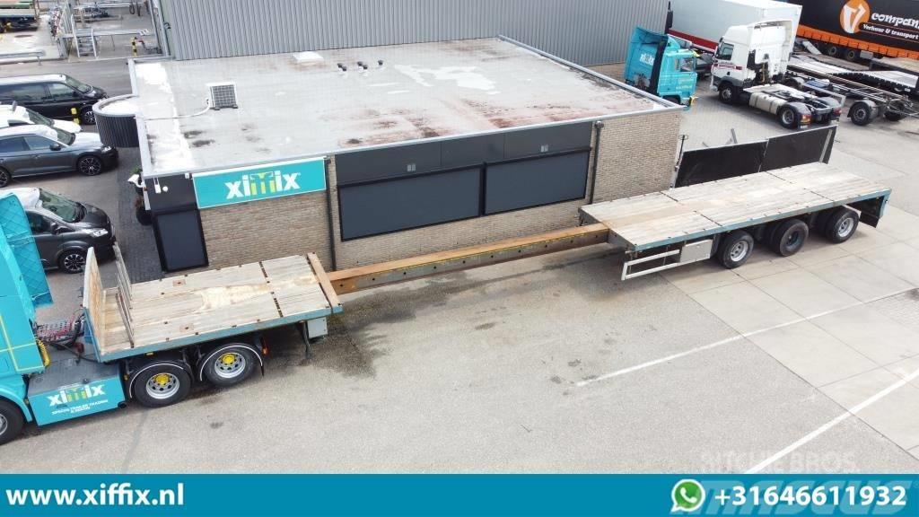 Floor 3-axle flat extendable trailer, 3x hydr. steering Flatbed/Dropside semi-trailers