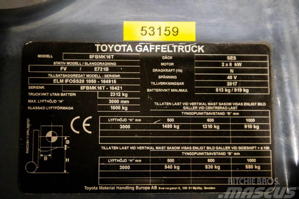 Toyota 8FBMK16T, PRISSÄNKT, motviktstruck m låga timmar Electric forklift trucks