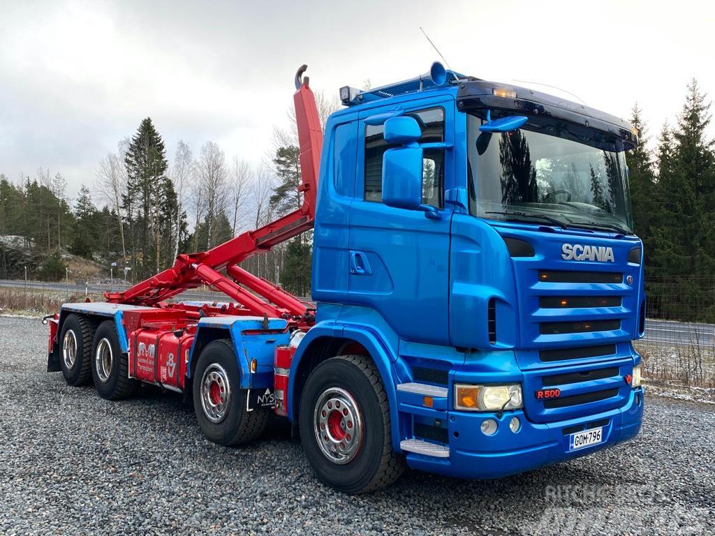 Scania R500 8x4 teliveto, koukkulaite Hook lift trucks