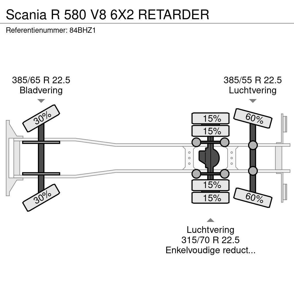 Scania R 580 V8 6X2 RETARDER Chassis Cab trucks