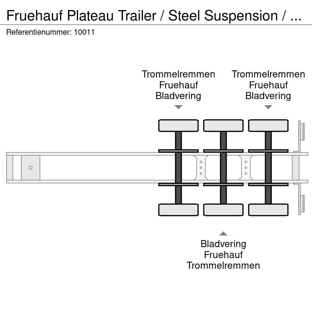 Fruehauf Plateau Trailer / Steel Suspension / Twist-Locks Containerframe semi-trailers