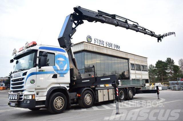 Scania R 490 8x2 HMF 8520 32 METERS EURO 6 FLY JIB Kran Crane trucks