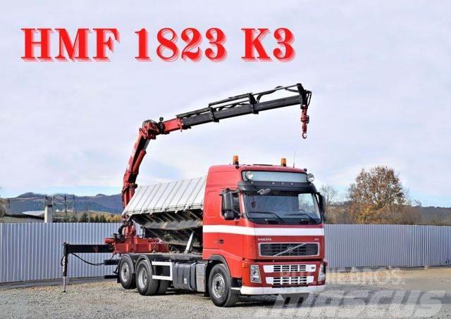 Volvo FH 480 Kipper 6,20m + HMF 1823 K3 + FUNK Crane trucks