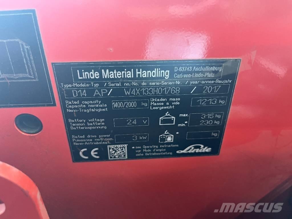 Linde D 14 AP Ajettavat pinoamisvaunut