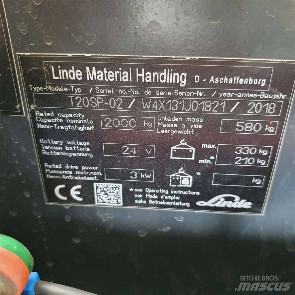 Linde T20SP kurz Lavansiirtotrukit