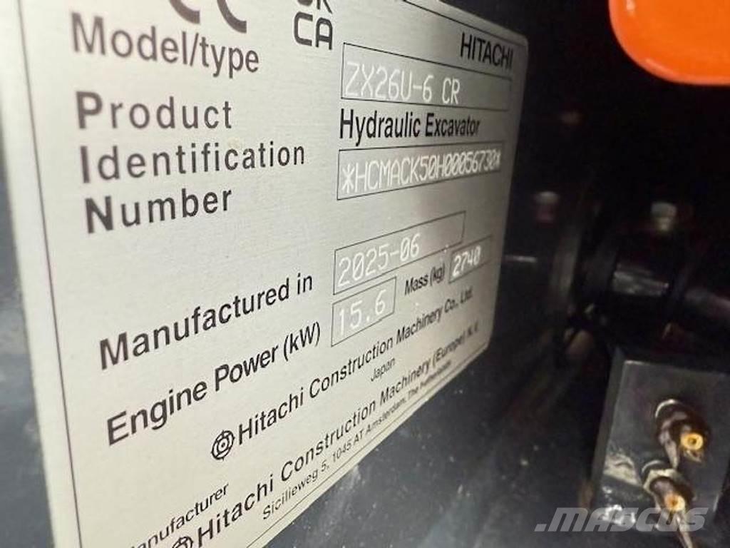 Hitachi ZX26 U-6 Minikaivukoneet < 7t