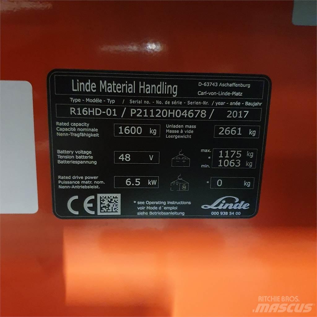Linde R16HD Työntömastotrukit