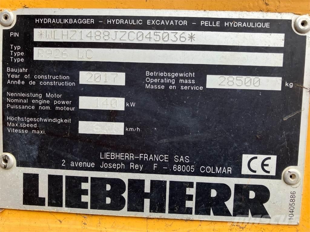 Liebherr R926 Telakaivukoneet