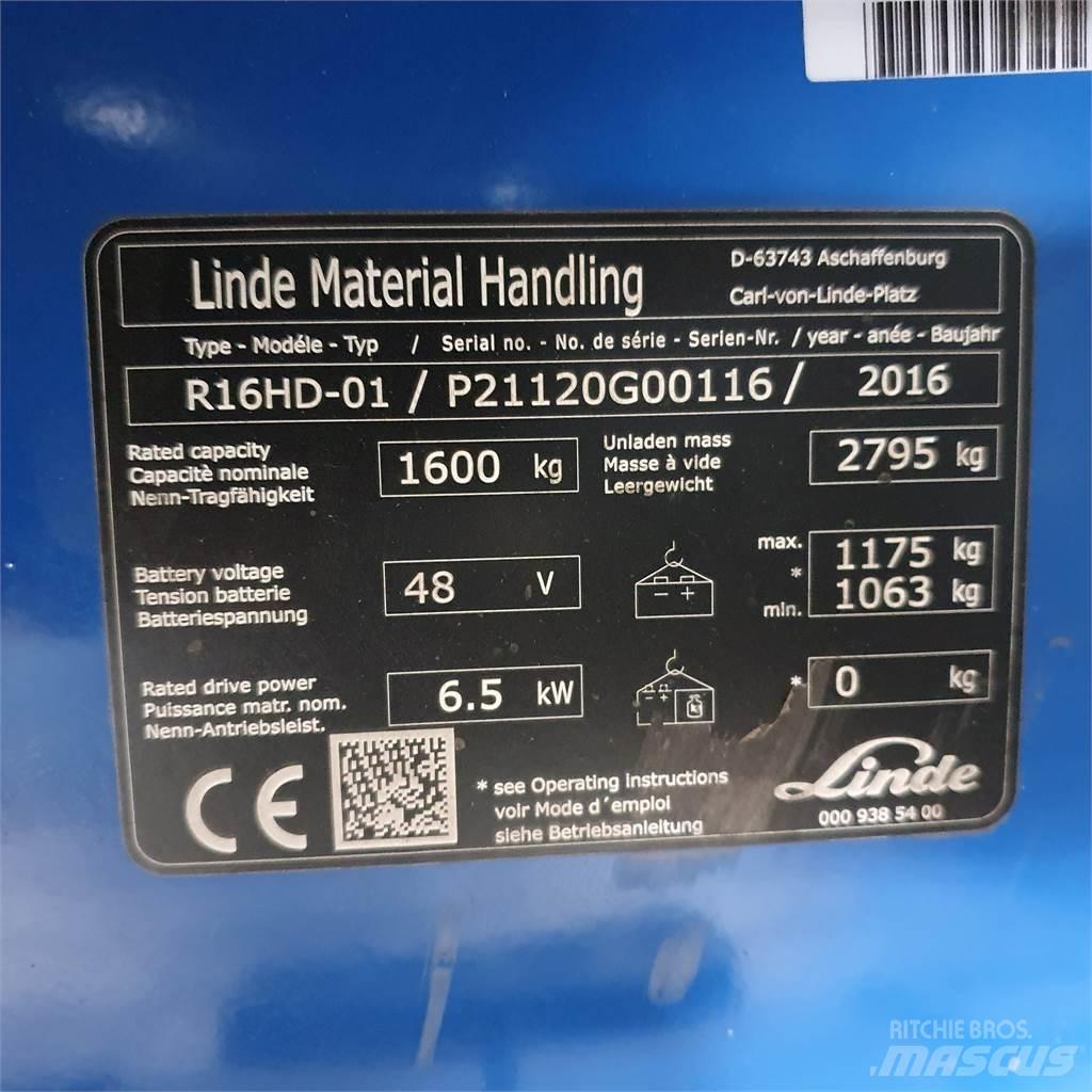 Linde R16HD Työntömastotrukit