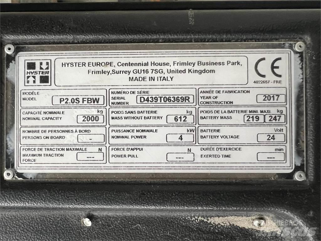 Hyster P2.0S Lavansiirtotrukit