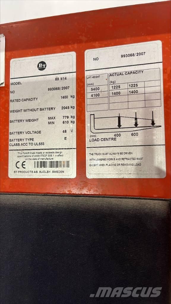 BT RR M 14 Työntömastotrukit