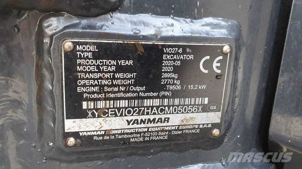 Yanmar VIO 27-6 Minikaivukoneet < 7t