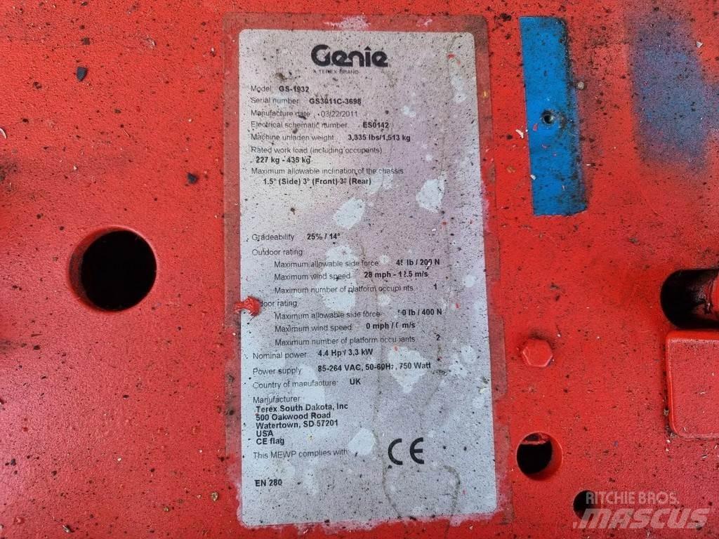 Genie GS1932 Saksilavat