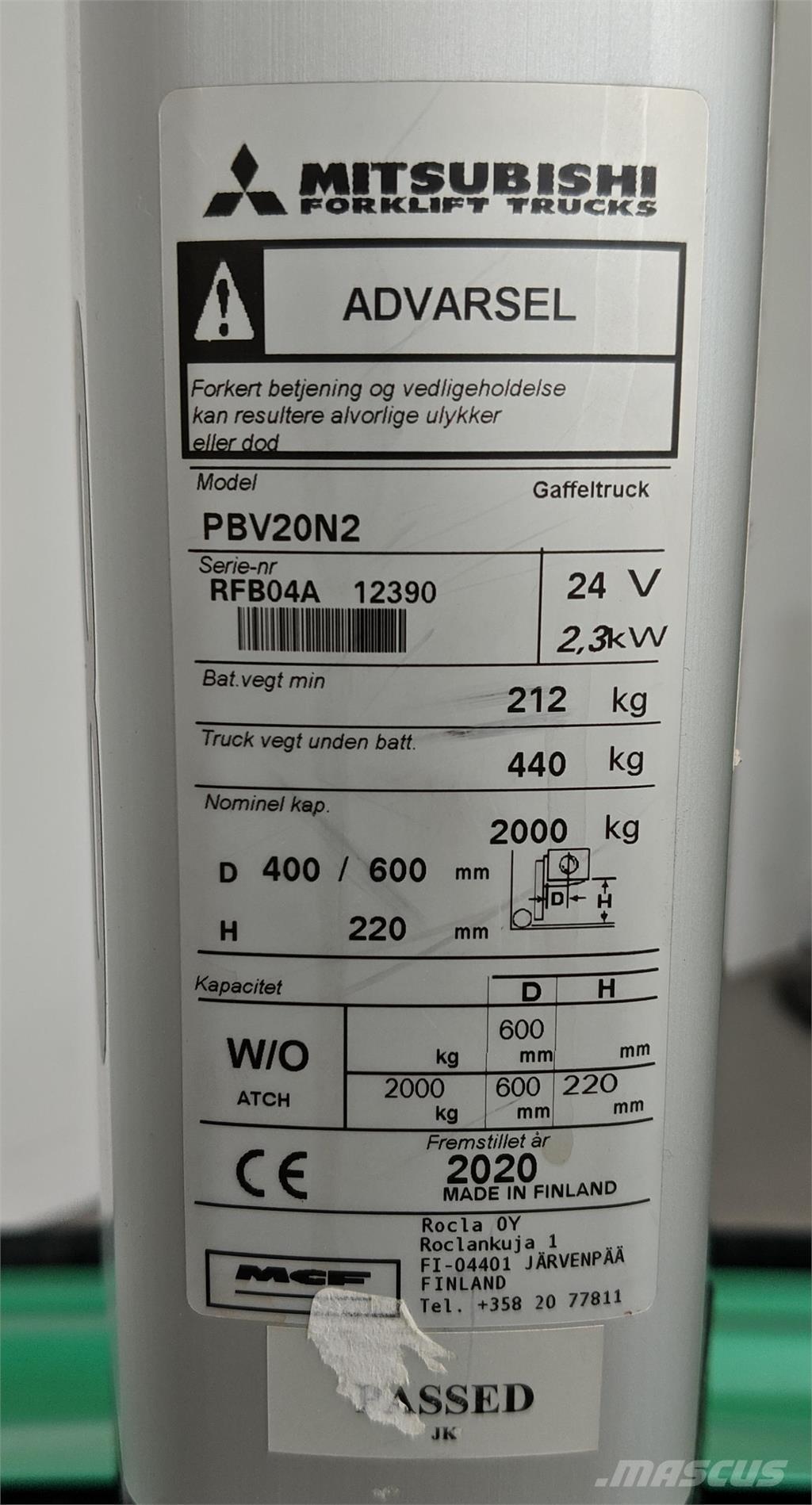 Mitsubishi PBV20N2 Lavatrukit