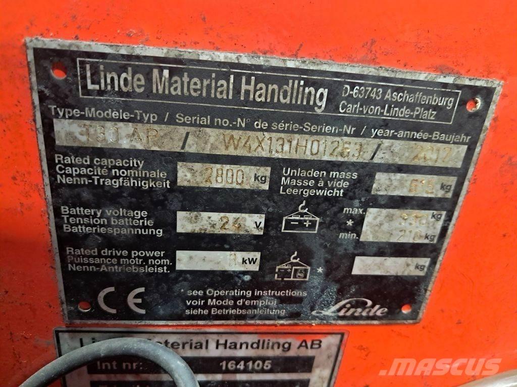 Linde T30 Lavansiirtotrukit