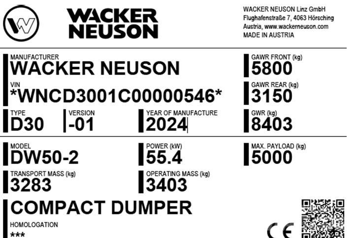 Wacker Neuson DW50-2 Minidumpperit