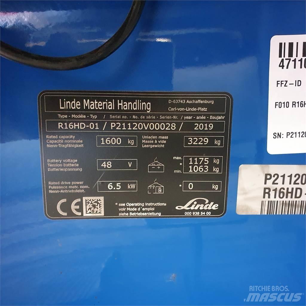 Linde R16HD Työntömastotrukit