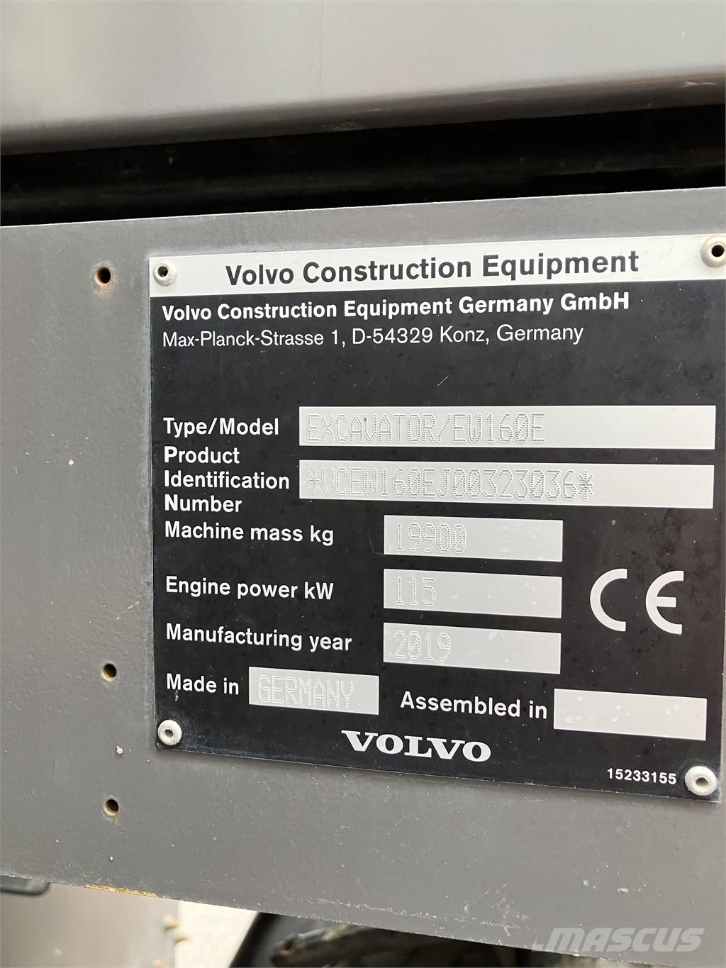 Volvo EW 160 E Pyöräkaivukoneet