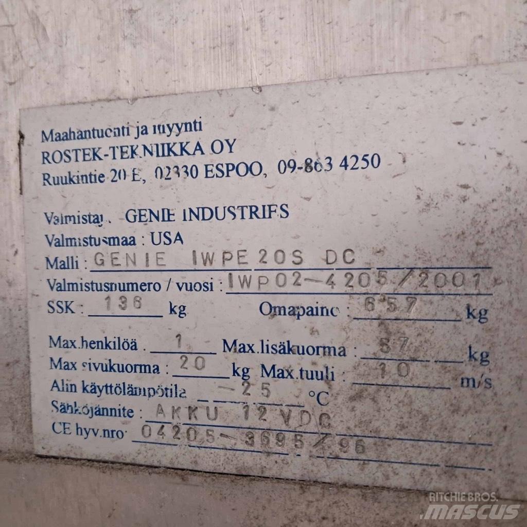 Genie IWP 20 S DC Henkilönostimet ja nostolaitteet