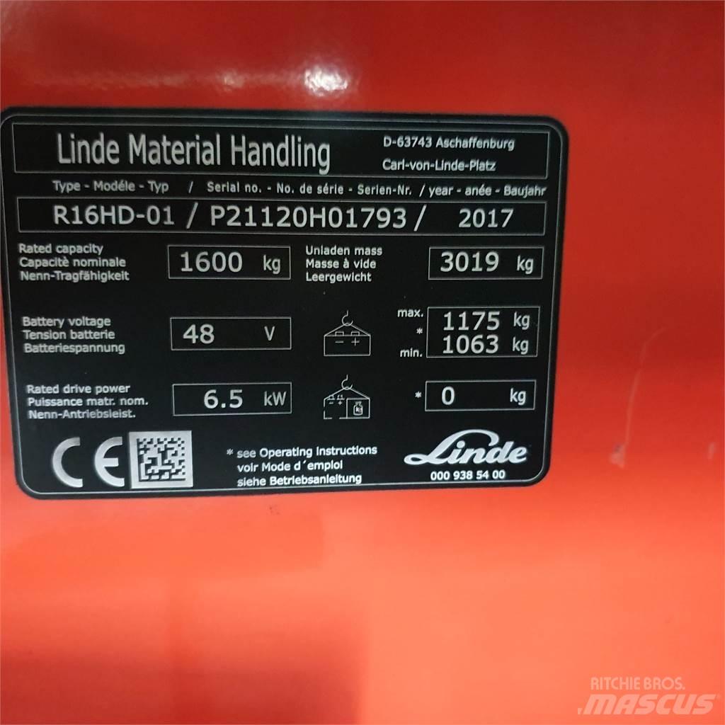 Linde R16HD Työntömastotrukit