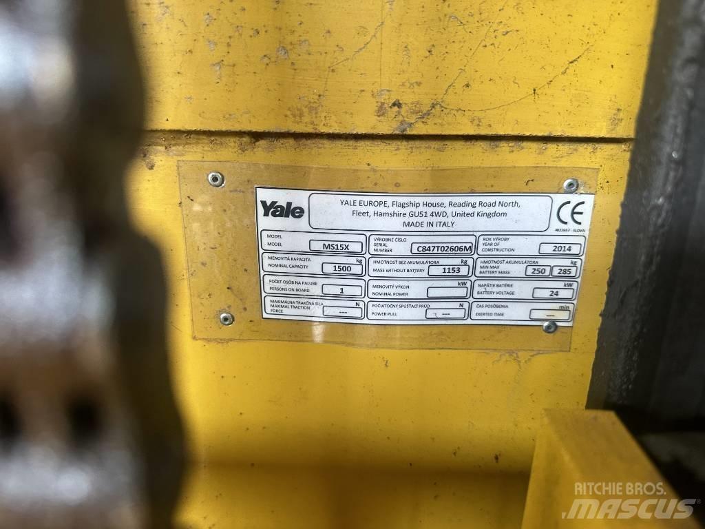 Yale ms15x Käyden ajettavat pinoamistrukit