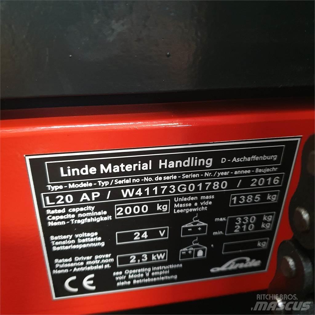 Linde L20APi Käyden ajettavat pinoamistrukit