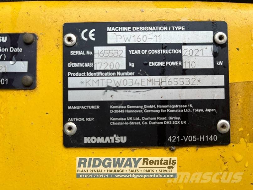 Komatsu PW 160 Pyöräkaivukoneet