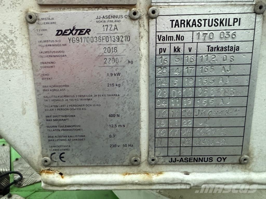 Dexter 17ZA Hinattavat henkilönostimet