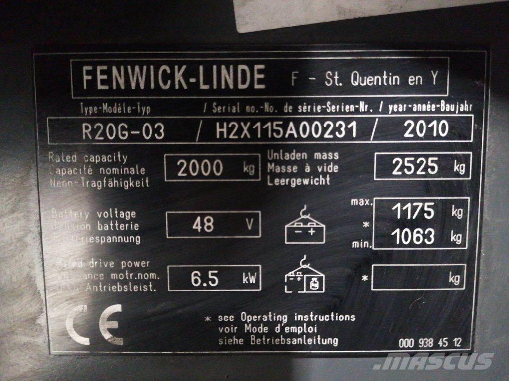 Linde R20G-03 Työntömastotrukit