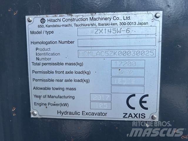 Hitachi ZX 145 W-6 Pyöräkaivukoneet