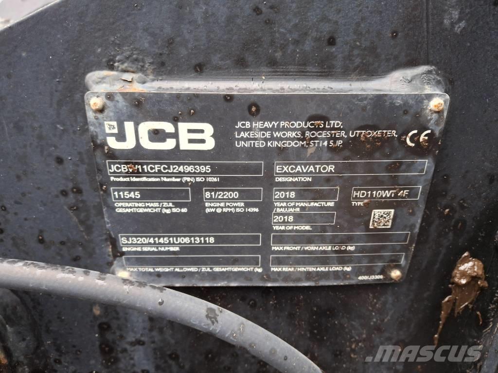 JCB 110 W Hydradig Pyöräkaivukoneet