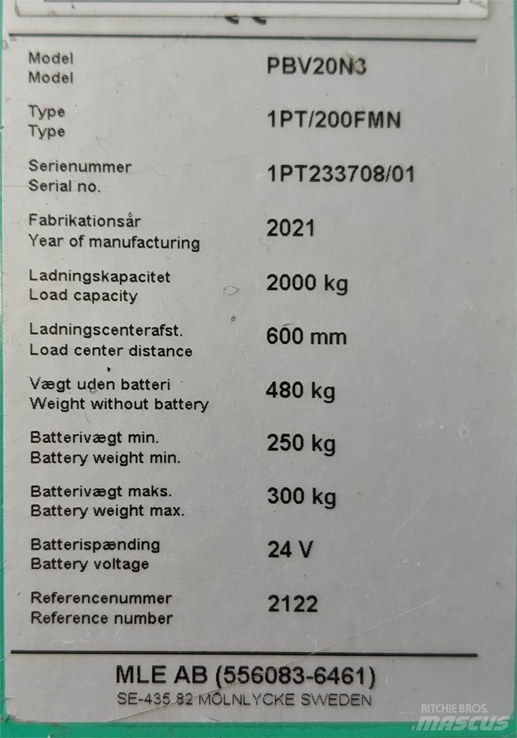 Mitsubishi PBV20N3 Muut haarukkatrukit