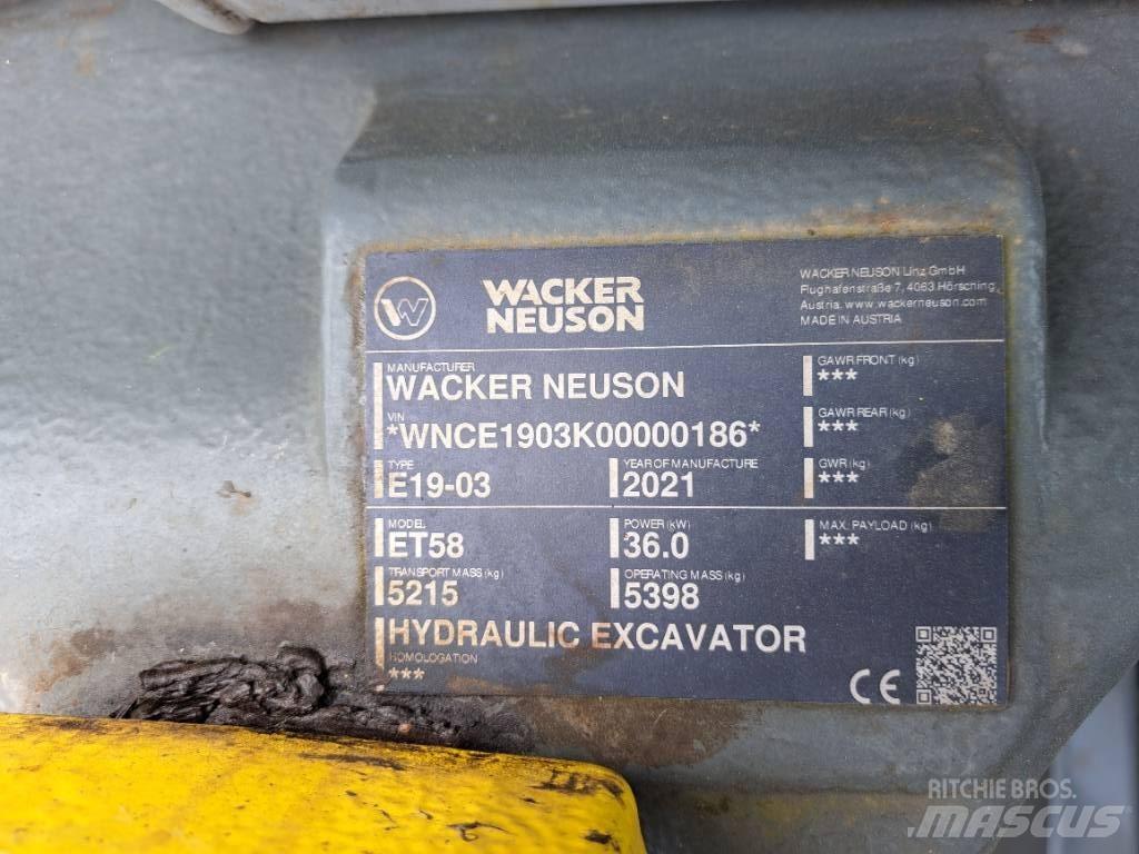 Wacker Neuson ET58 Telakaivukoneet