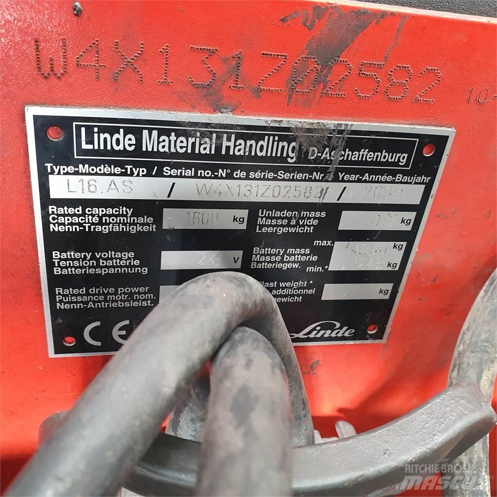 Linde L16AS Käyden ajettavat pinoamistrukit