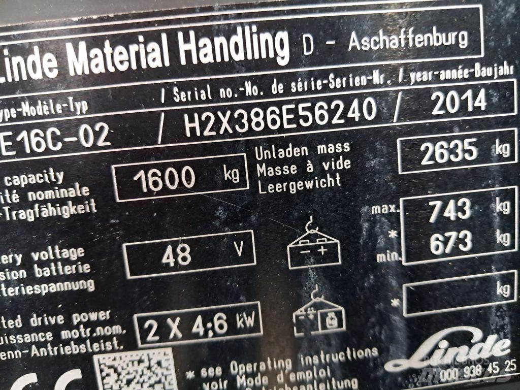 Linde E16C-02 Sähkötrukit