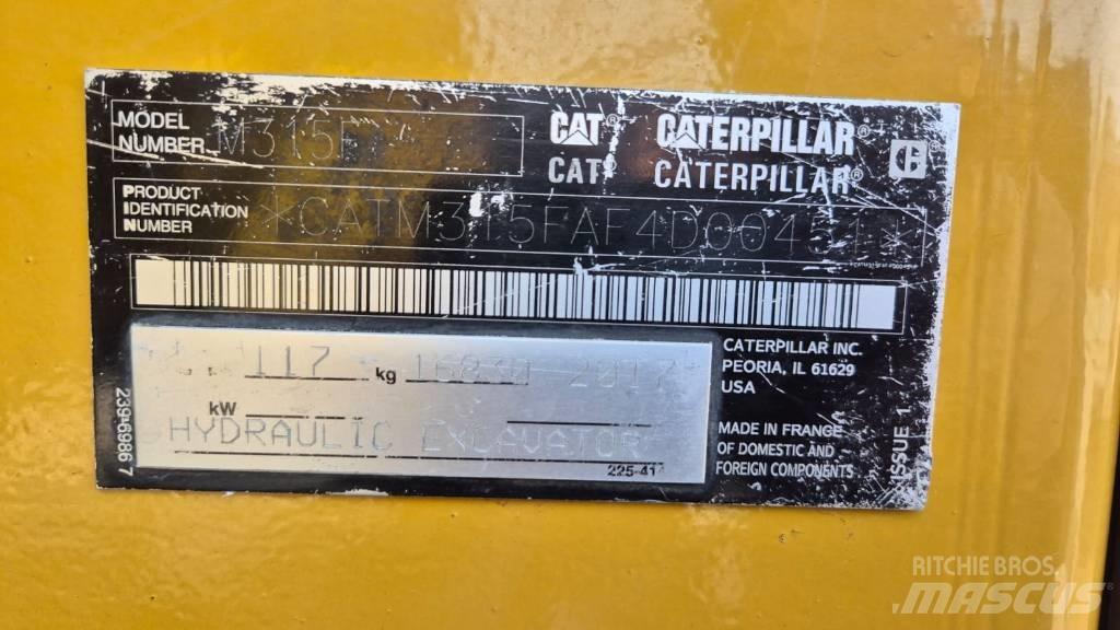 CAT M 315 F Pyöräkaivukoneet
