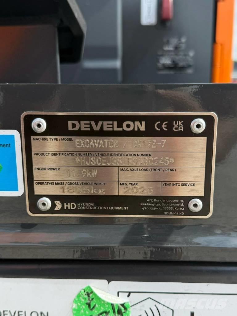 Develon DX 17 Z-7 Minikaivukoneet < 7t