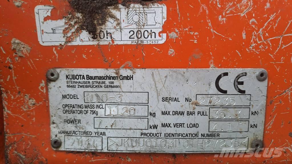 Kubota U 10-3 Minikaivukoneet < 7t