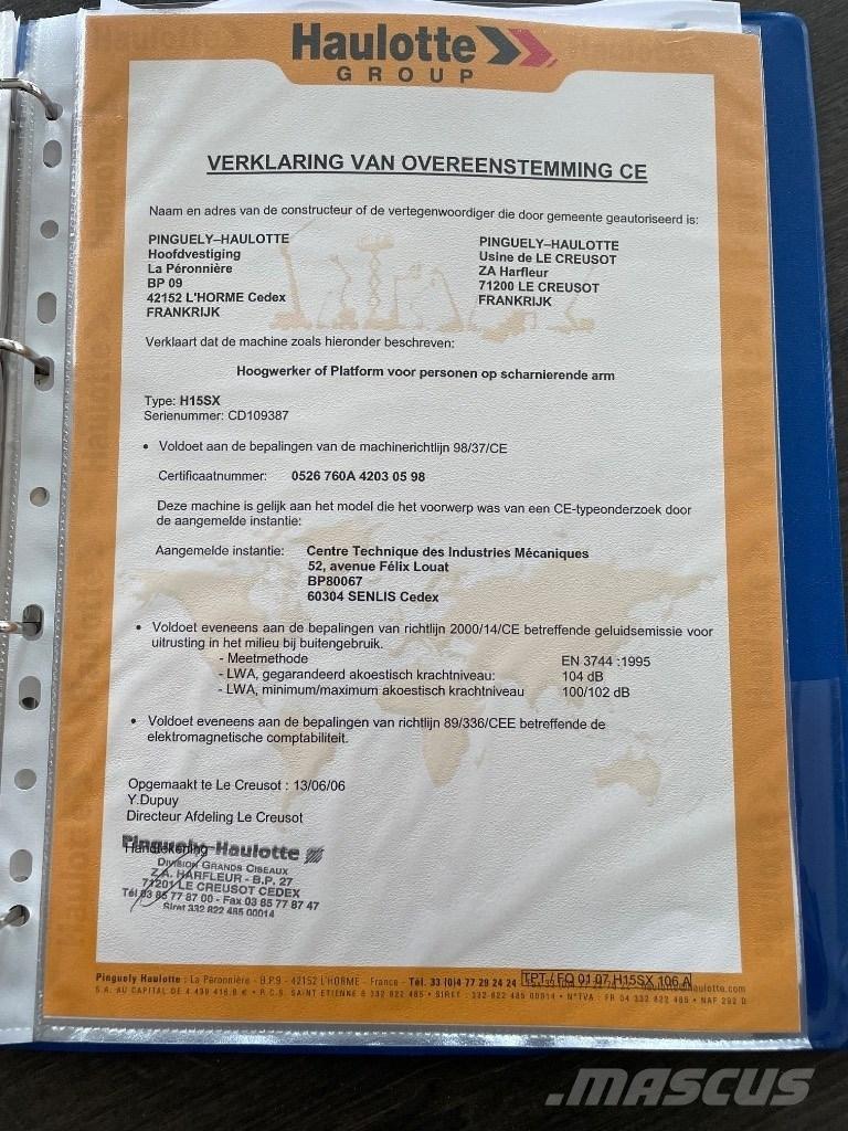 Haulotte H 15 SX Saksilavat