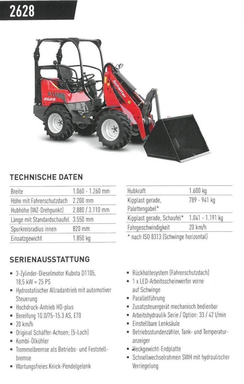 Schäffer 2628 Pienkuormaajat