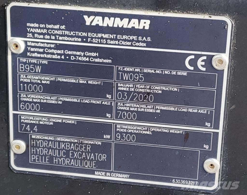 Yanmar B 95 W Pyöräkaivukoneet