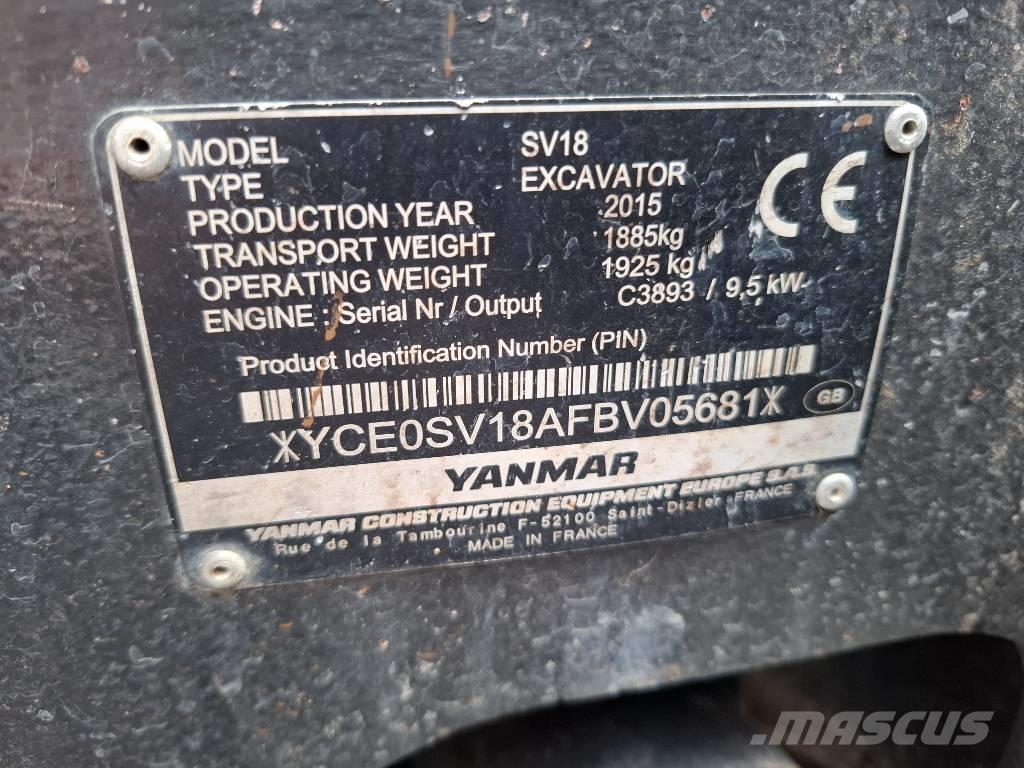 Yanmar SV 18 Minikaivukoneet < 7t
