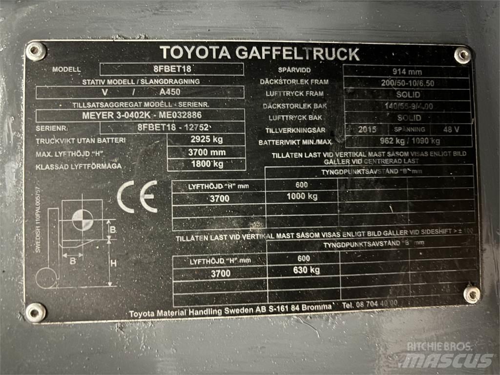 Toyota 8FBET18 Sähkötrukit