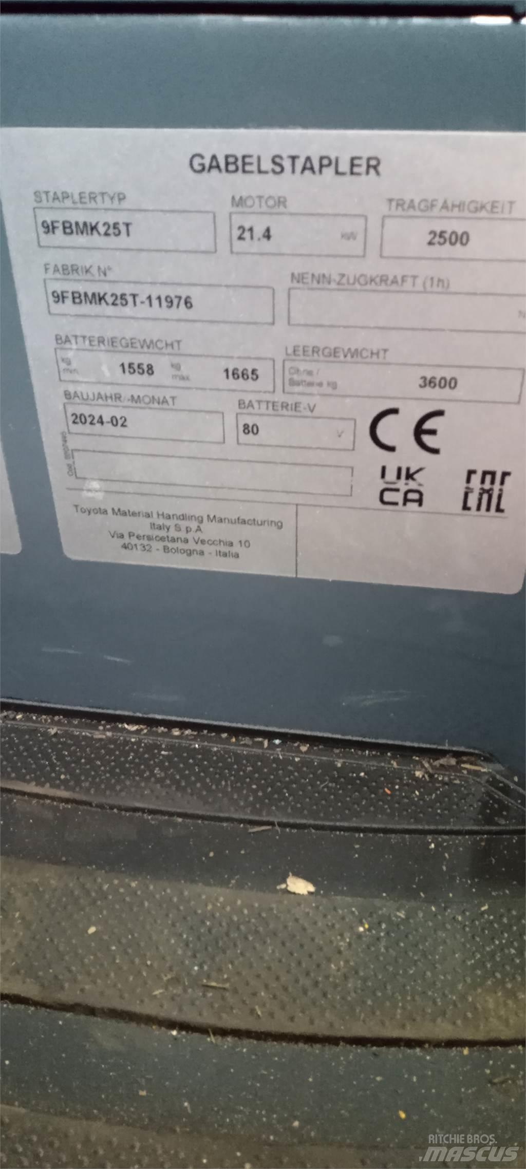 Toyota 9FBMK25T Sähkötrukit