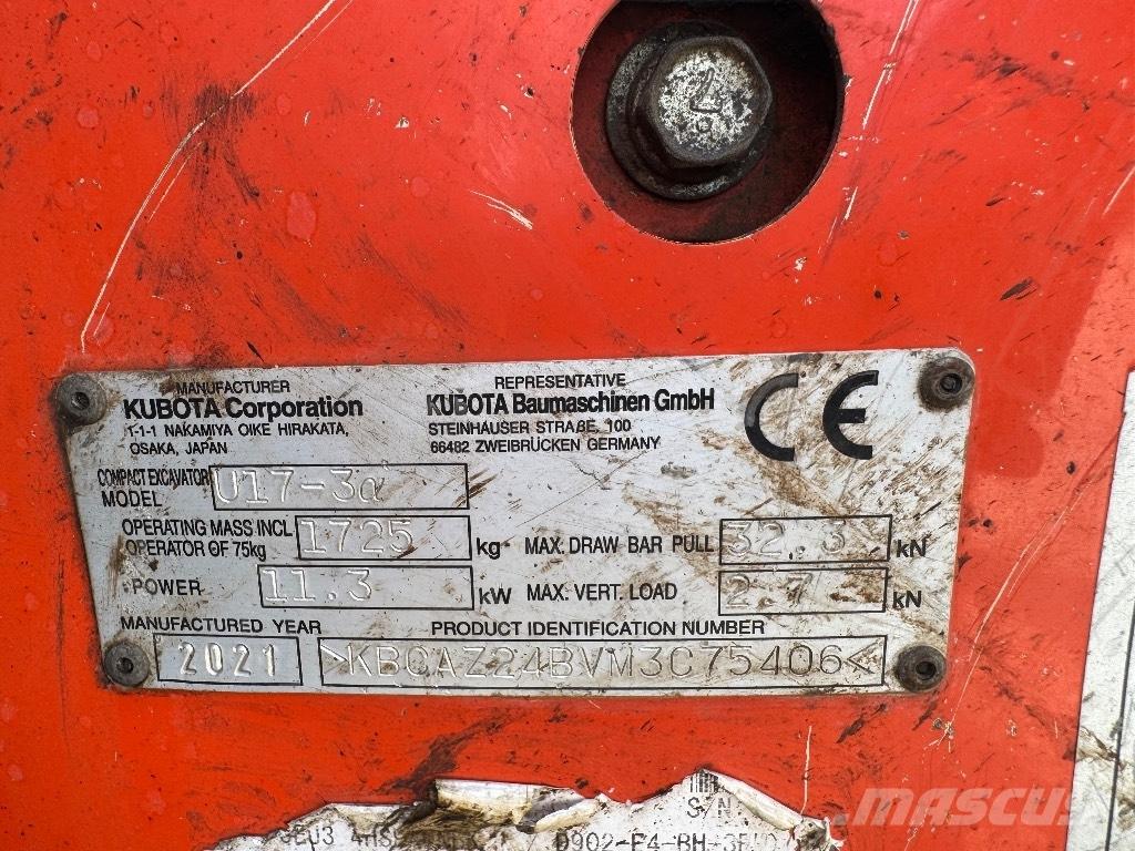 Kubota U 17-3 Minikaivukoneet < 7t